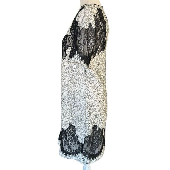 Karen Millen Lace Applique Patchwork Dress, Size 10, Ivory/Black RRP£215 DV276 - Picture 3 of 9